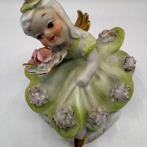 Vintage Saturday's Child Lefton China Angel Figurine Japan
